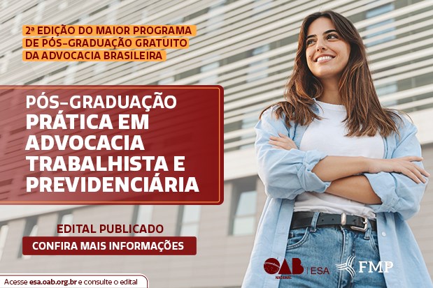 OAB e ESA Nacional ofertam mais de 10 mil bolsas de pós-graduação gratuitas