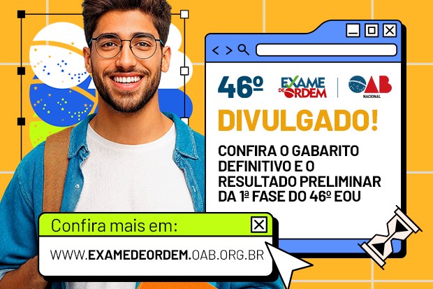 Confira o gabarito definitivo e o resultado preliminar da prova objetiva do 46º EOU